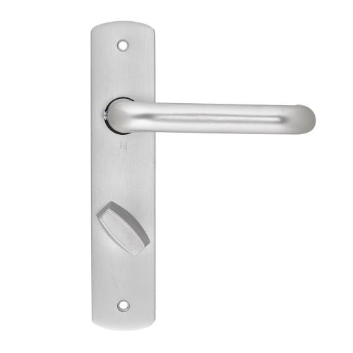 Noxxa vastdraaibare deurkruk 1404 op gegoten aluminium kortschild 200x42mm - curve - kleur F1 mat - uitvoering vrij en bezet 63/8, dopsleutel product photo https://media.isero.nl/Isero-IseroNL-Site/images/L/2218339_1.jpg L