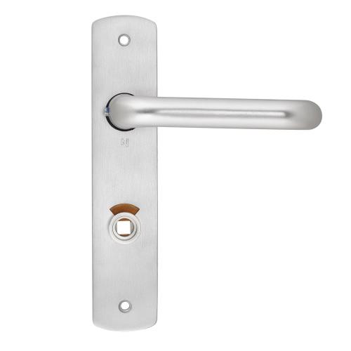 Noxxa vastdraaibare deurkruk 1404 op gegoten aluminium kortschild 200x42mm - curve - kleur F1 mat - uitvoering vrij en bezet 63/8, dopsleutel product photo https://media.isero.nl/Isero-IseroNL-Site/images/L/2218339_2.jpg L