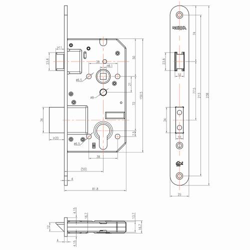 Noxxa veiligheidsdag- en nachtslot - SKG2 - afgeronde rvs voorplaat 238x25mm - PC72 - doornmaat 50mm - DIN rechts product photo https://media.isero.nl/Isero-IseroNL-Site/images/L/2218348_5.jpg L