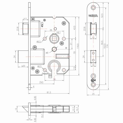 Noxxa veiligheidsdag- en nachtslot - SKG2 - afgeronde rvs voorplaat 174x25mm - PC55 - doornmaat 50mm - DIN rechts product photo https://media.isero.nl/Isero-IseroNL-Site/images/L/2218366_5.jpg L