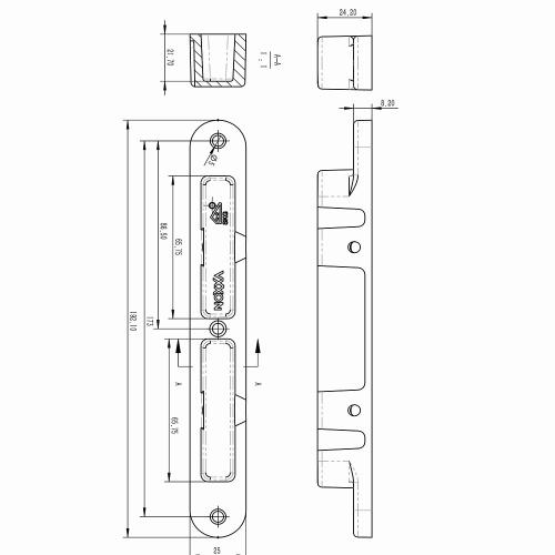 Noxxa veiligheidssluitkom SKG2 - zamak zwart gelakt - 192x25x24mm - DIN links/rechts product photo https://media.isero.nl/Isero-IseroNL-Site/images/L/2218399_5.jpg L