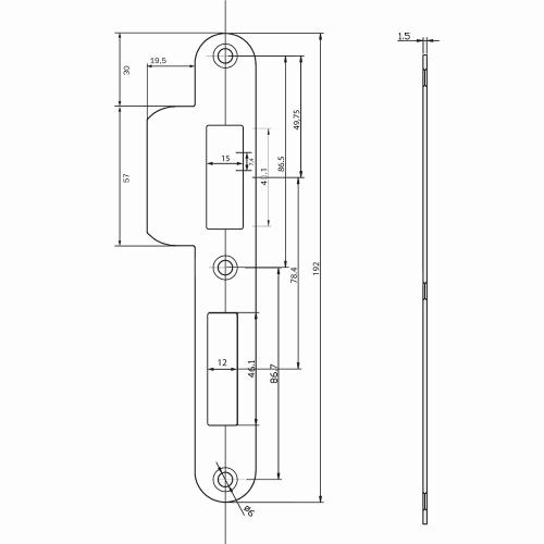 Noxxa afgeronde rvs sluitplaat 196x29mm voor veiligheidsslot - dag en nacht - PC72 - korte lip 19,5mm - DIN rechts product photo https://media.isero.nl/Isero-IseroNL-Site/images/L/2218419_5.jpg L