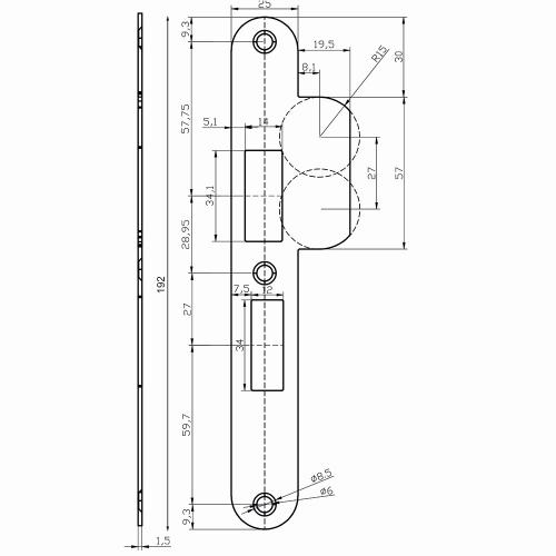 Noxxa afgeronde rvs sluitplaat 196x29mm voor veiligheidsslot - dag en nacht - PC55 - korte lip 19,5mm - DIN links product photo https://media.isero.nl/Isero-IseroNL-Site/images/L/2218475_5.jpg L