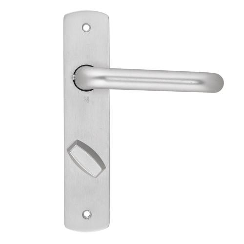 Noxxa vastdraaibare deurkruk 1404 op gegoten aluminium kortschild 200x42mm - curve - kleur F1 mat - uitvoering vrij en bezet 72/8 product photo https://media.isero.nl/Isero-IseroNL-Site/images/L/2221689_1.jpg L
