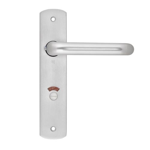 Noxxa vastdraaibare deurkruk 1404 op gegoten aluminium kortschild 200x42mm - curve - kleur F1 mat - uitvoering vrij en bezet 72/8 product photo https://media.isero.nl/Isero-IseroNL-Site/images/L/2221689_2.jpg L