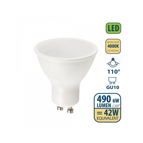 LED inbouwspot GU10 120 graden (SMD LED Bulb)6.0w 840 4000K 470 Lumen product photo