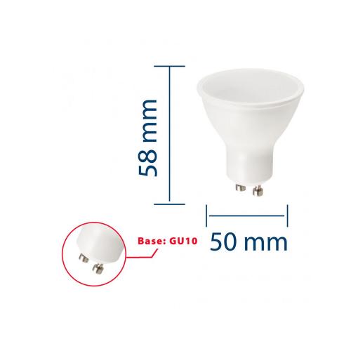 LED inbouwspot GU10 120 graden (SMD LED Bulb)8.0w 840 4000K 800 Lumen product photo