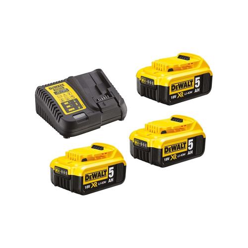 DeWalt starterset 18.0V 3x accu 5.0Ah + lader DCB115P3-QW product photo