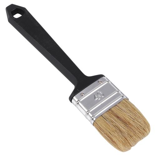 Kwast wegwerp plat maat 40 wit varkenshaar kunststof steel product photo