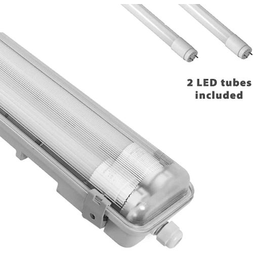 LED armatuur met 2 tl-buizen 150cm >Cri 80 2x22w 4000K 4400 Lumen (IP65) product photo