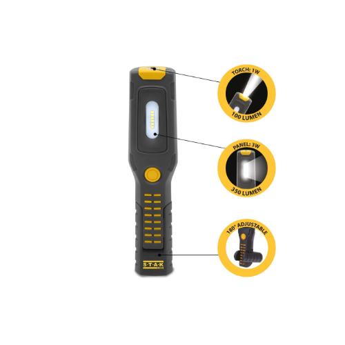 Zaklamp LED met spotlight oplaadbaar li-ion accu 2200mAh 3.7v 350 + 100 Lumen IP20 product photo https://media.isero.nl/Isero-IseroNL-Site/images/L/2260018_2.jpg L