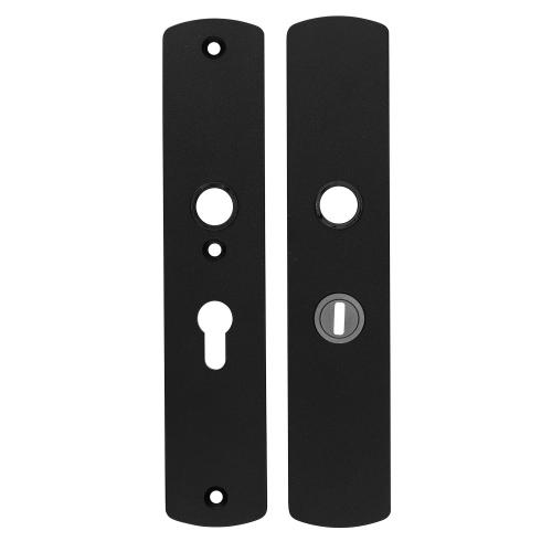 Noxxa SKG3 aluminium veiligheidslangschild 250x50mm met kerntrekbeveiliging - curve - kleur zwart RAL 9005 - uitvoering PC55 - deurdikte 38/60mm product photo