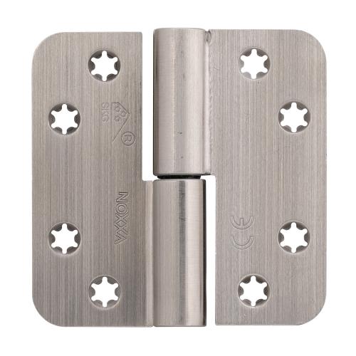 Noxxa kogelstiftpaumelle SKG3 zonder dievenklauw - rvs geborsteld - 89x89x3mm - ronde hoek - gelaste knoop - gezet - DIN rechts product photo