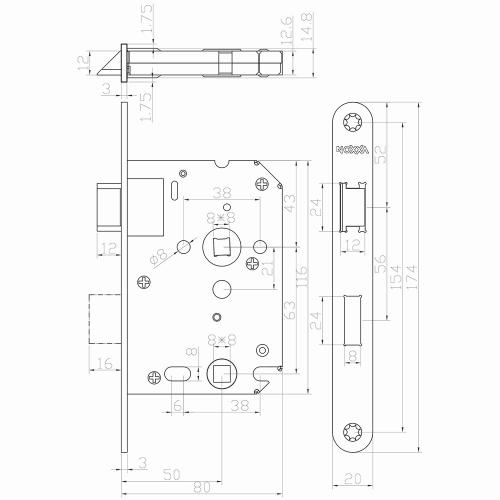 Noxxa vrij- en bezetslot 63/8 - afgeronde zwart gelakte voorplaat 174x20mm -doornmaat 50mm - DIN links/rechts product photo https://media.isero.nl/Isero-IseroNL-Site/images/L/2302276_5.jpg L