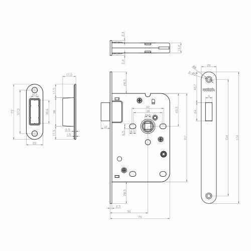 Noxxa magneet loopslot - afgeronde rvs voorplaat 174x20mm - doornmaat 50mm - DIN links/rechts product photo https://media.isero.nl/Isero-IseroNL-Site/images/L/2302278_5.jpg L