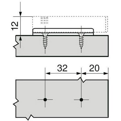 Adapterplaat recht A20/32 v/Blumotion voor deuren product photo https://media.isero.nl/Isero-IseroNL-Site/images/L/230240_1.jpg L