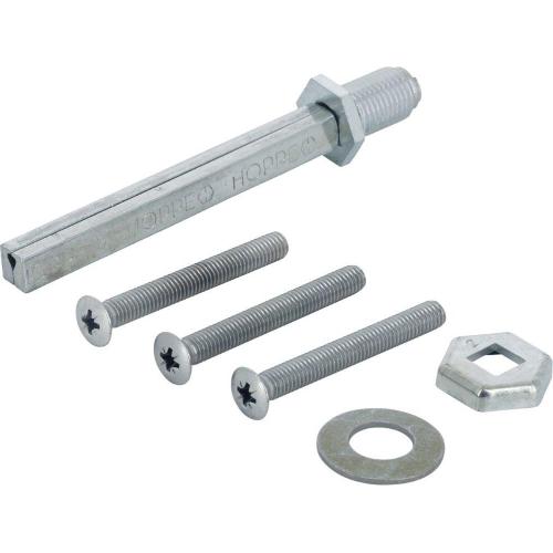 Bevestigingsset tbv VH-garnituur knop/kruk dd38-43mm wisselstift 80mm met 3 schroeven M6x55 product photo