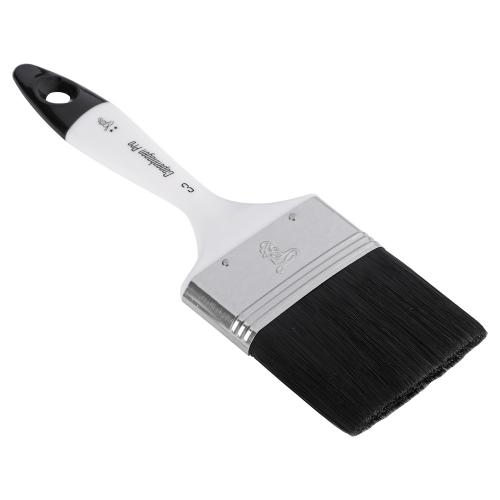 Kwast plat 2* maat 3 synthetisch haar acryl/alkyd verf kunststof steel product photo