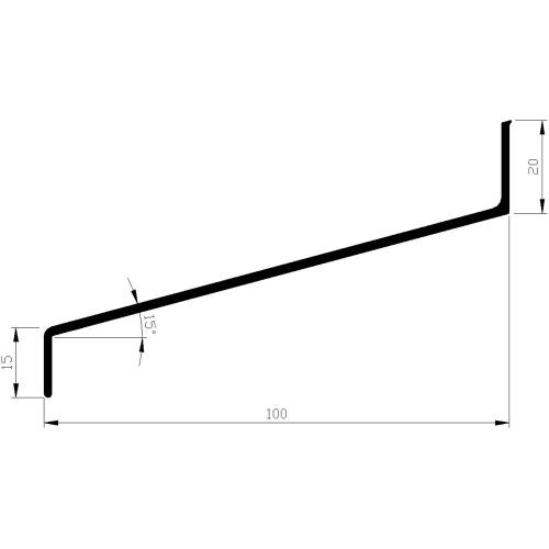 Waterslagprofiel aluminium 100mm product photo