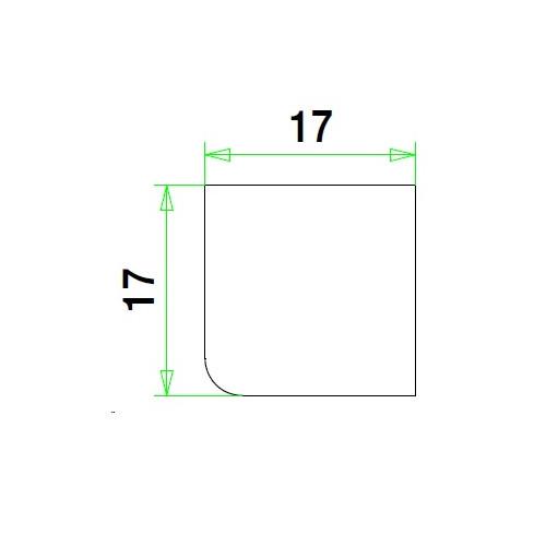Glaslat Meranti recht 17x17mm 4.6 meter gegrond 60mu product photo