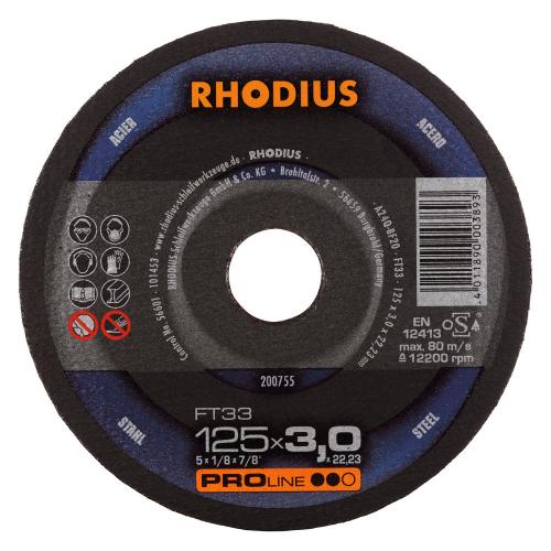 Doorslijpschijf Rhodius 125x3x22mm metaal FT33 product photo