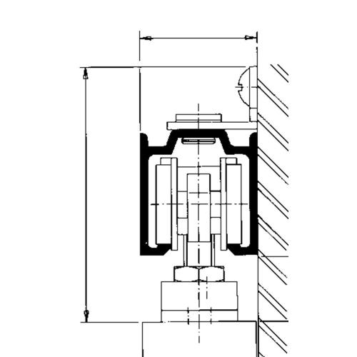 Schuifdeurbeslag Helm aluminium F1 73 91-110cm 80kg product photo