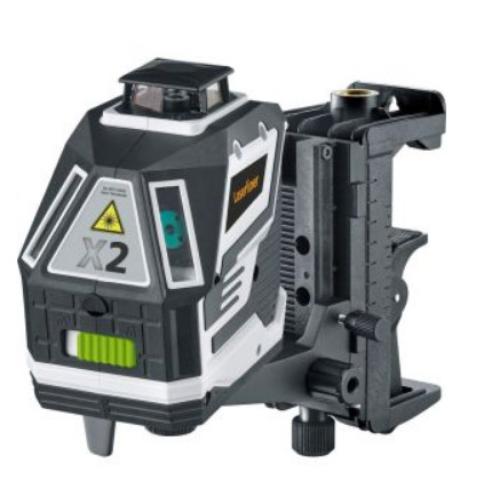 Laserliner X2 LaserPro kruislijnlaser groen 360 graden 3 lijnen met 2x accu IP54 product photo