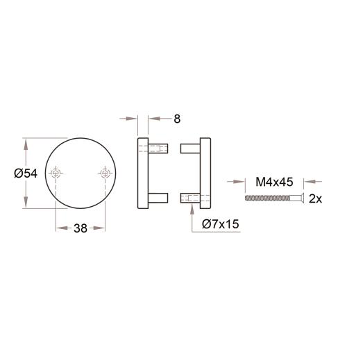 Noxxa blindrozet - rond 54mm - rvs mat geborsteld - deurdikte 37-47mm - DIN links/rechts product photo https://media.isero.nl/Isero-IseroNL-Site/images/L/2336162_5.jpg L