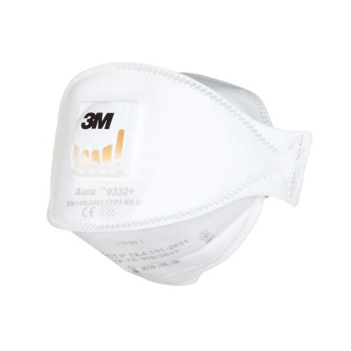 3M™ Aura™ stofmasker FFP3 met ventiel 9332+ doos 10 stuks product photo https://media.isero.nl/Isero-IseroNL-Site/images/L/2340240_11.jpg L