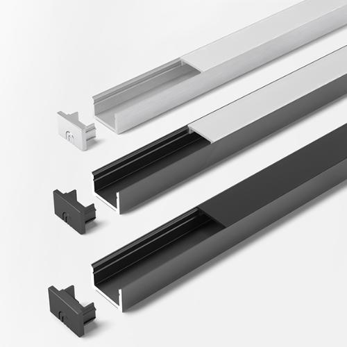 Profielen ChannelLine D2 (hoog) zwart/ zwart 3000 mm set a 10 stuks product photo