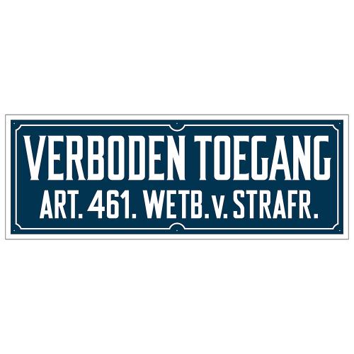 Bord Verboden toegang art. 461 330x120 mm retro uitvoering product photo