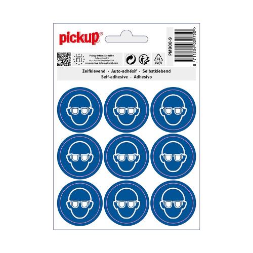 Sticker Veiligheidsbril verplicht 30 mm rond 9 stuks product photo