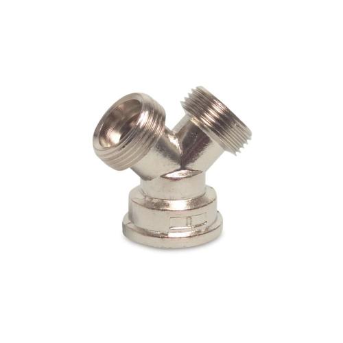 Y-stuk 30bar messing tbv kraan ( 3-weg verdeelstuk ) 3/4 duims 1x bi-draad en 2x bu-draad product photo