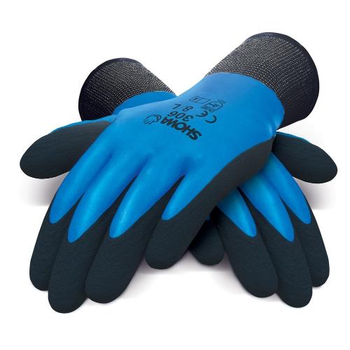 Werkhandschoenen 306 Dual Latex blauw-zwart 2121X maat 9-XL product photo