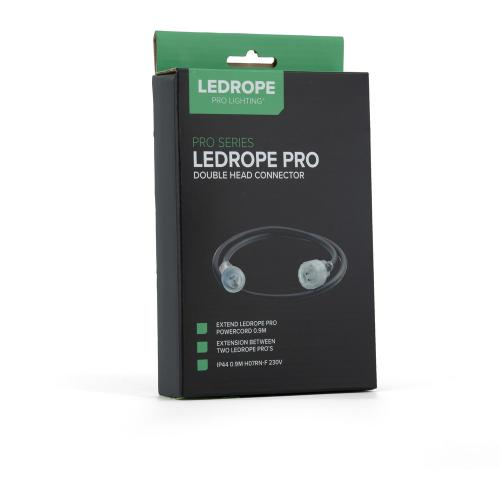 Verlengstuk voor 2 Ledrope PRO lichtslangen - 0.9 meter - Double Head Connector product photo