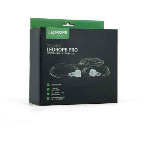 Y-splitter voor lichtslang Ledrope PRO maximaal tot 50m Lengte 2x1m POWERCORD Y-Connector product photo