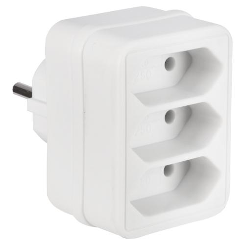 Verdeelstekker voor euro (plat) stekkers wit 3 Voudig ( van 1 naar 3 ) product photo