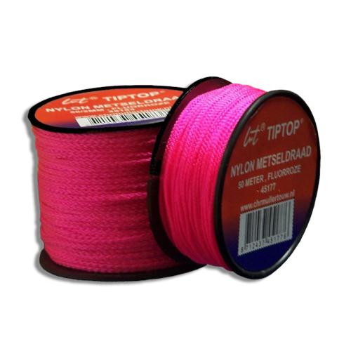 Metselkoord rose nylon gevlochten 1.1mm (rol 50mtr) product photo