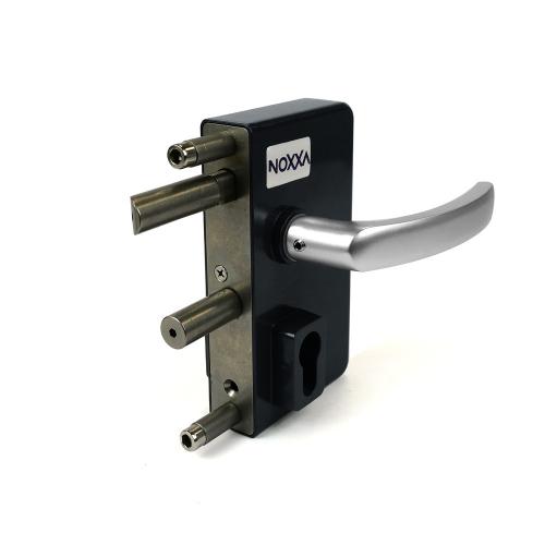 Noxxa poortslot dag- en nachtslot - zilver - inclusief kruk en instelbare dagschoot product photo