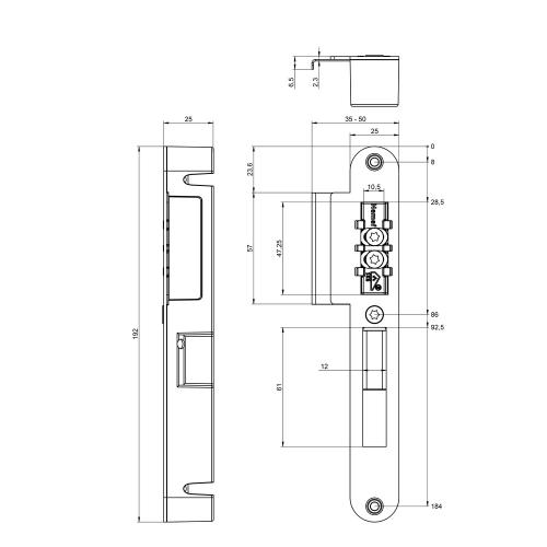 Sluitkom met sluitplaat verstelb. 35-50mm rond RVS krimp VS 5002U RVS 35-50 blok product photo https://media.isero.nl/Isero-IseroNL-Site/images/L/2444578_1.jpg L