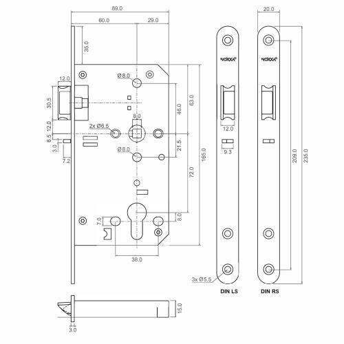 NOXXA cilinderloopslot met dagschootblokkering - afgeronde rvs voorplaat 235x20mm - PC72 - doornmaat 60mm - DIN rechts - fluisterdagschoot product photo https://media.isero.nl/Isero-IseroNL-Site/images/L/2453473_5.jpg L