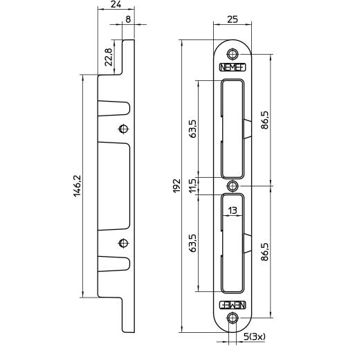Sluitkom zamac verzinkt 25x192mm VS 4000-II product photo https://media.isero.nl/Isero-IseroNL-Site/images/L/2457718_1.jpg L