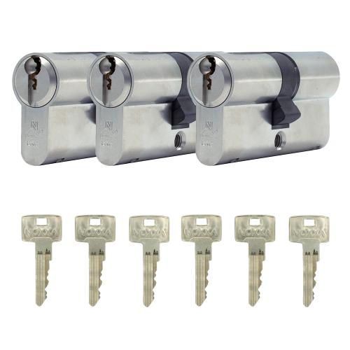 Noxxa Basic cilinderset - SKG** - 3x30/30 gelijksluitend - inclusief 6 sleutels product photo