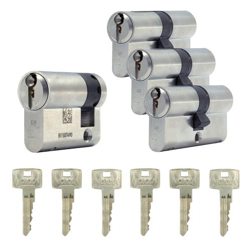 Noxxa Basic cilinderset - SKG** - 1x10/30 + 3x30/30 gelijksluitend - inclusief 6 sleutels product photo