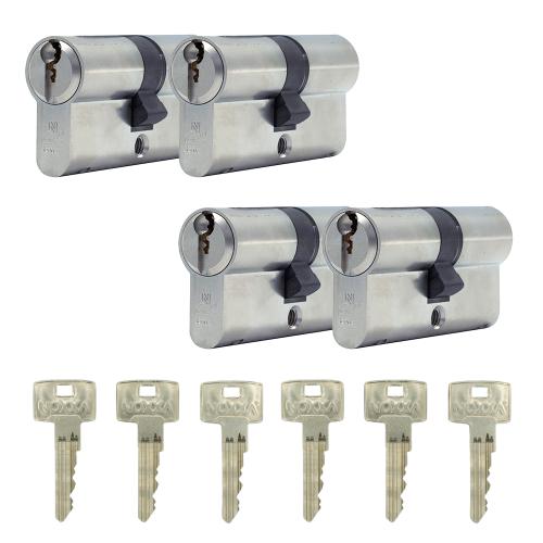 Noxxa Basic cilinderset - SKG** - 4x30/30 gelijksluitend - inclusief 6 sleutels product photo