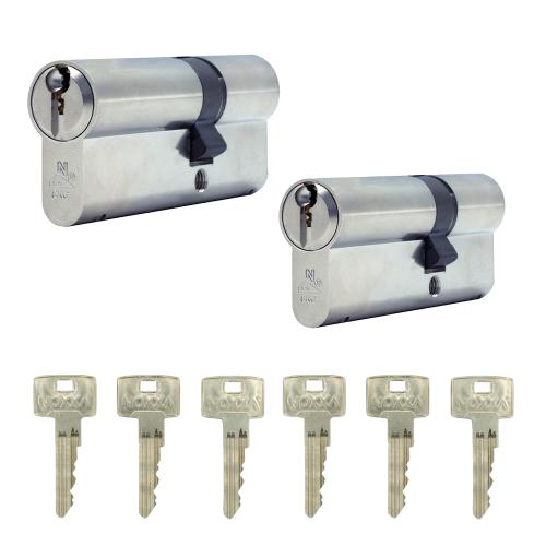 Noxxa Basic cilinderset - SKG** - 2x30/45 gelijksluitend - inclusief 6 sleutels product photo