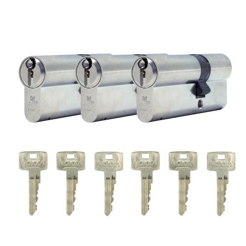 Noxxa Basic cilinderset - SKG** - 3x30/45 gelijksluitend - inclusief 6 sleutels product photo