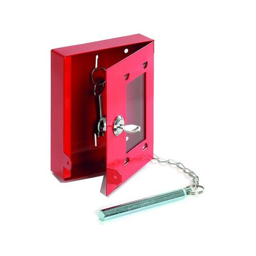 Noodsleutelkast met slagpen nr.4 staal rood gelakt 150x120x32mm product photo