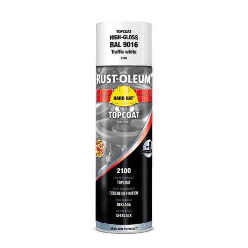 Lakspray Hard Hat topcoat hoogglans 500ml RAL9016 verkeerswit product photo