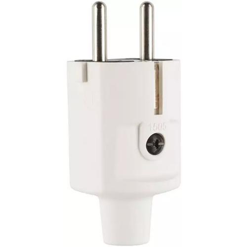 Stekker PVC wit met randaarde en penaarde 10/16A 80x37x40mm (Zacht Kunststof) product photo